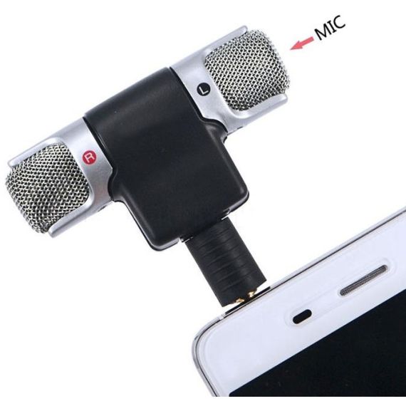 Microfono stereo snodabile 90° jack 3.5mm 4 poli per smartphone e tablet