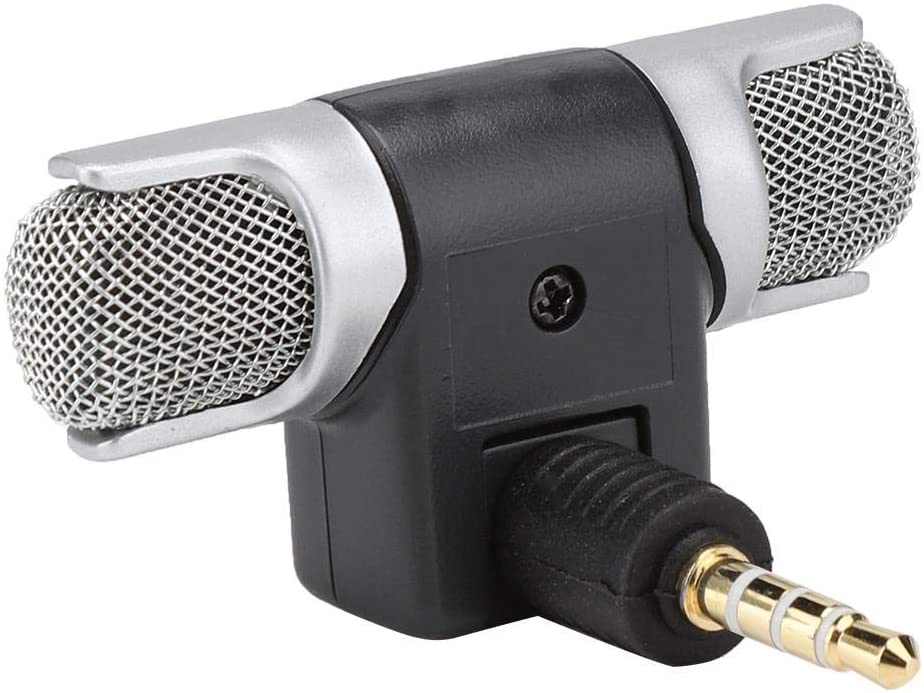 Microfono stereo snodabile 90° jack 3.5mm 4 poli per smartphone e tablet MIC072