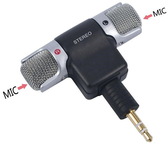 Microfono stereo snodabile 90° jack 3.5mm 3 poli per PC MIC129