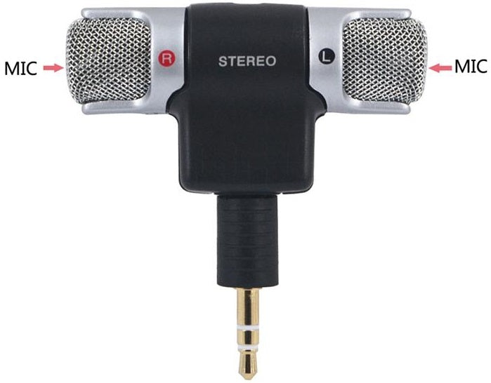 Microfono stereo snodabile 90° jack 3.5mm 3 poli per PC MIC129