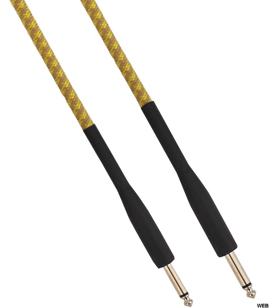 Cavo audio telato Jack maschio-maschio Mono 6.3mm 5m giallo/marrone