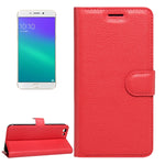 Per OPPO R9s Plus Custodia in pelle con chiusura orizzontale con texture Litchi con fibbia magnetica, supporto, slot per carte e portafoglio, For OPPO R9s Plus