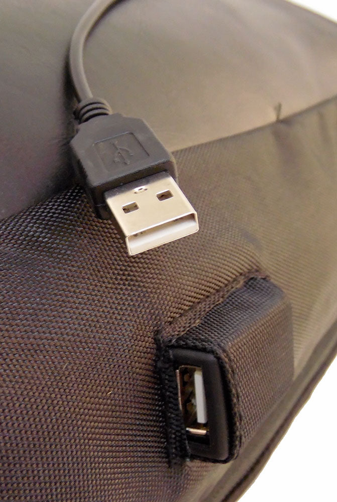Zaino multifunzione antifurto imbottito con combinazione USB grigio-nero MOB1060