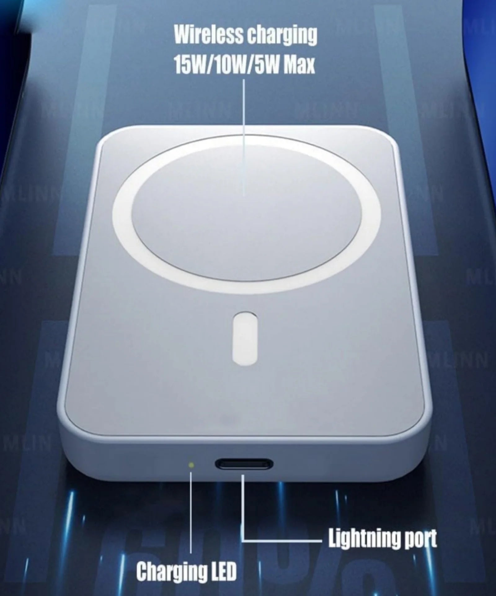 Powerbank wireless 10.000mAh compatibile Magsafe 5W 2A 7892031419592 Q-MG6001 MOB1068