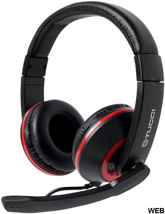 Cuffie gaming con microfono Tucci X5 - Nero e rosso
