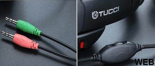 Cuffie gaming con microfono Tucci X5 - Nero e rosso 6971355100056 MOB1106