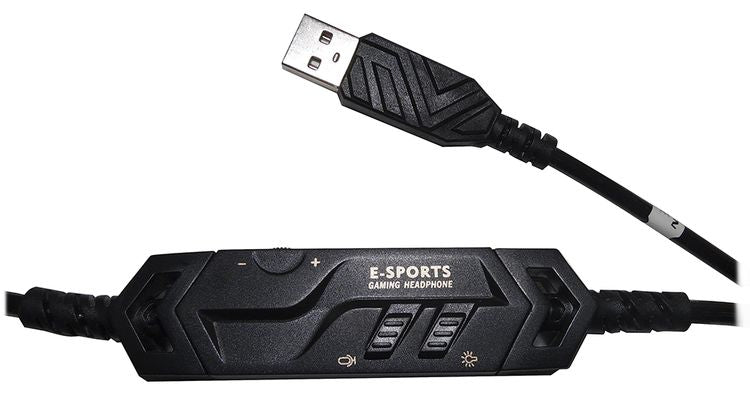 Cuffia gaming USB con audio 7.1 e controller su cavo