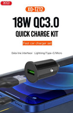 Caricabatterie da auto USB type C 1m 18W 5/9/12V 3/2/1.5A  6920680877324 MOB256