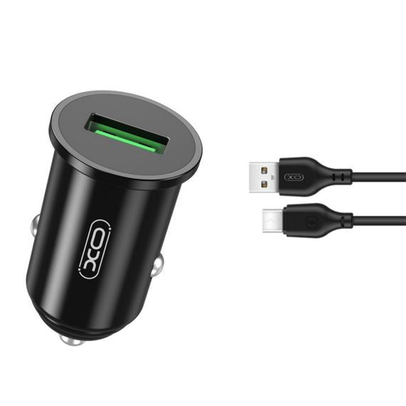 Caricabatterie da auto USB type C 1m 18W 5/9/12V 3/2/1.5A