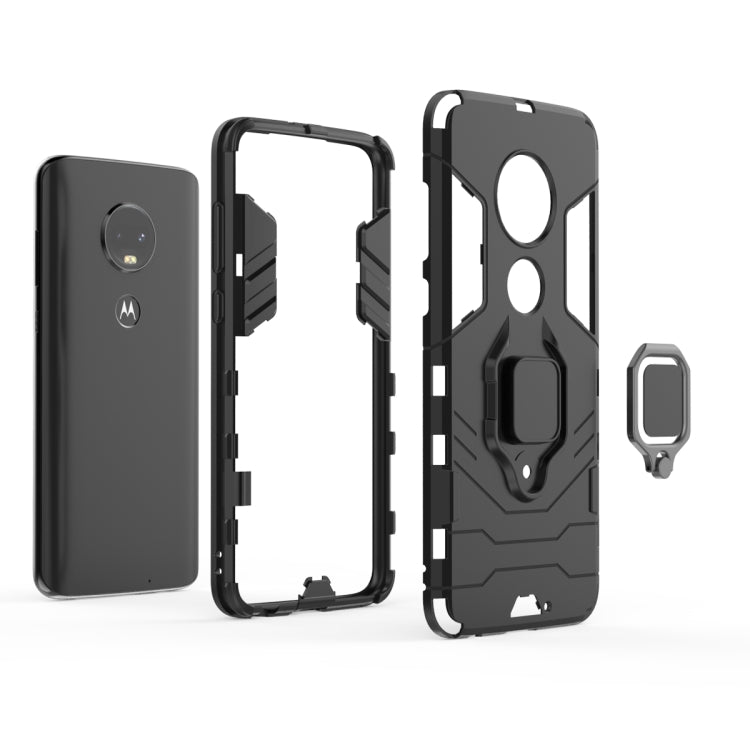 Custodia protettiva antiurto PC + TPU per Motorola Moto G7, con supporto ad anello magnetico, For Motorola Moto G7