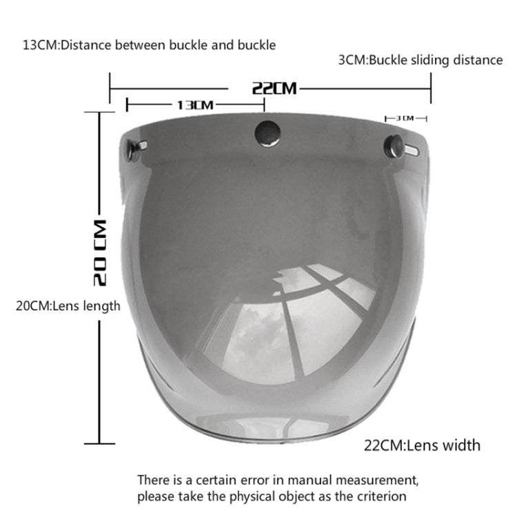 Soman Visiera per casco moto Bubble Visiera aperta Visiera per casco Parabrezza con cornice trasparente