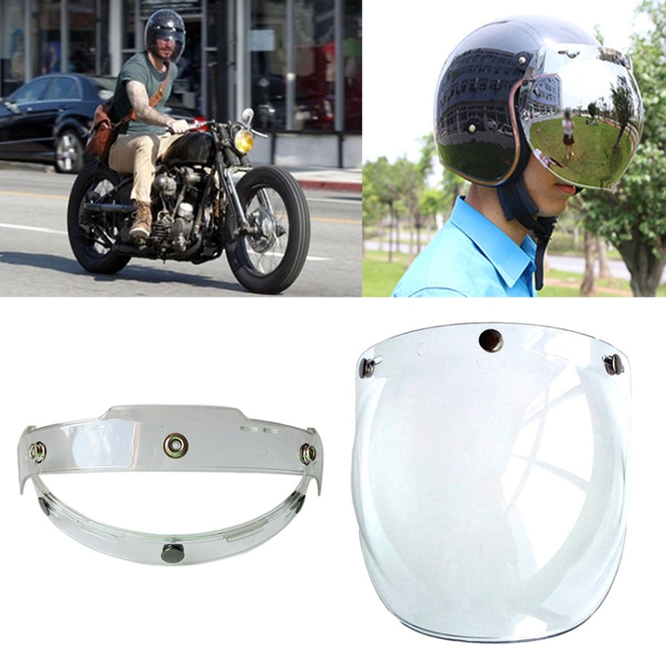 Soman Visiera per casco moto Bubble Visiera aperta Visiera per casco Parabrezza con cornice trasparente