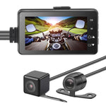 MT-80 DVR doppia fotocamera per moto con video HD grandangolare da 3,0 pollici e 140 gradi, supporto scheda TF (massimo 32 GB), MT-80