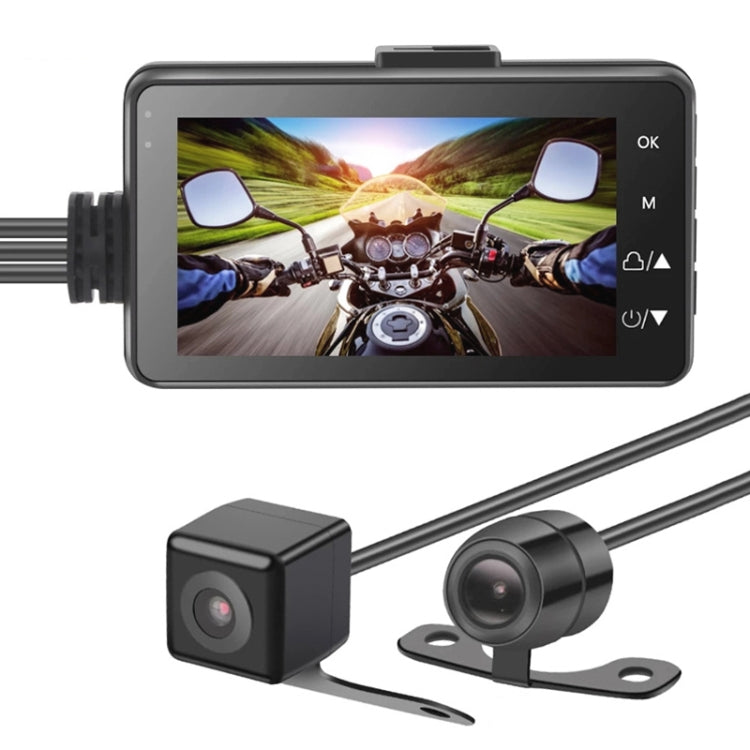 MT-80 DVR doppia fotocamera per moto con video HD grandangolare da 3,0 pollici e 140 gradi, supporto scheda TF (massimo 32 GB), MT-80