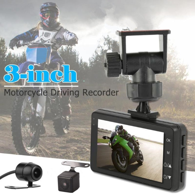 MT-80 DVR doppia fotocamera per moto con video HD grandangolare da 3,0 pollici e 140 gradi, supporto scheda TF (massimo 32 GB), MT-80