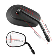MB-MR008-BK Set specchietti retrovisori opachi girevoli modificati per moto per Harley Davidson XL 883 1200, For Harley Davidson XL 883 1200