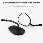 MB-MR008-BK Set specchietti retrovisori opachi girevoli modificati per moto per Harley Davidson XL 883 1200, For Harley Davidson XL 883 1200