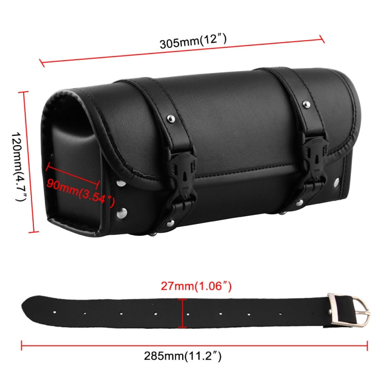MB-OT012-BK Accessori per la modifica del motociclo Borsa porta attrezzi universale impermeabile in pelle PU, dimensioni: 30,5 x 12 x 9 cm, Waterproof Tool Bag