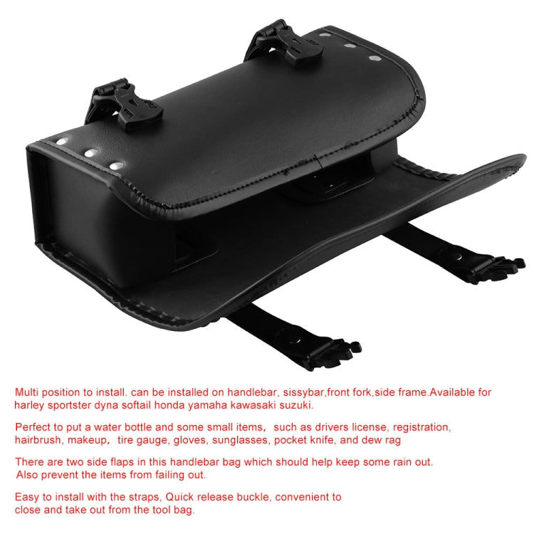 MB-OT012-BK Accessori per la modifica del motociclo Borsa porta attrezzi universale impermeabile in pelle PU, dimensioni: 30,5 x 12 x 9 cm, Waterproof Tool Bag