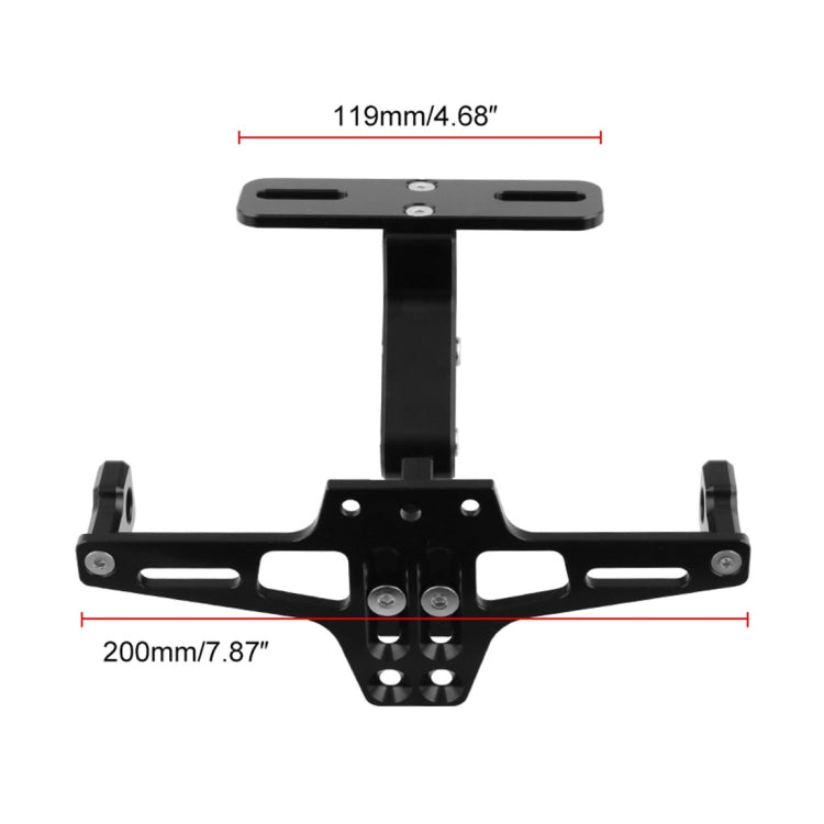 LPF013 Accessori per la modifica del motociclo Staffa universale per targa in lega di alluminio a forma di aeromobile con luci a LED, Black with LED, Blue with LED, Red with LED