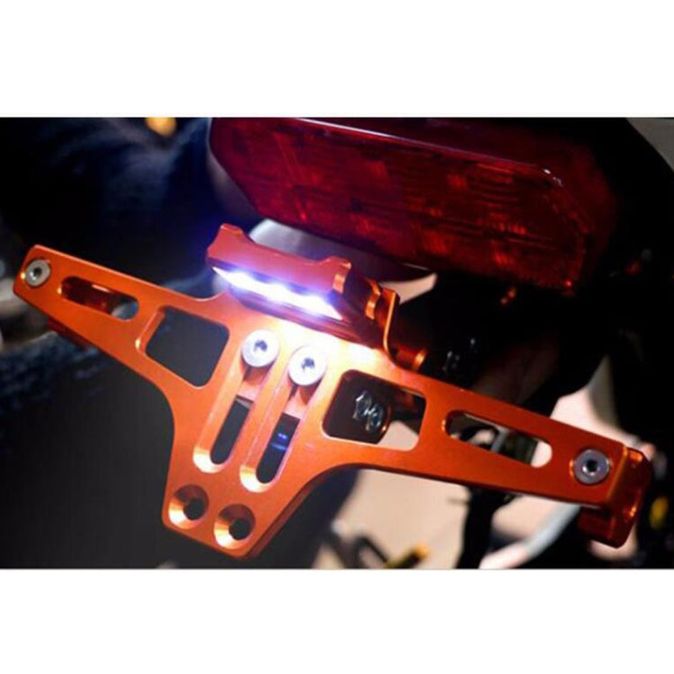 LPF013 Accessori per la modifica del motociclo Staffa universale per targa in lega di alluminio a forma di aeromobile con luci a LED, Black with LED, Blue with LED, Red with LED