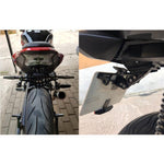 LPF013 Accessori per la modifica del motociclo Staffa universale per targa in lega di alluminio a forma di aeromobile con luci a LED, Black with LED, Blue with LED, Red with LED