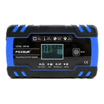 FOXSUR Caricabatterie AGM per riparazione camion moto e auto 12V-24V, presa UK (blu), UK Plug Blue
