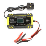 Caricabatterie AGM per riparazione camion moto e auto FOXSUR 12V-24V, spina europea, UK Plug, US Plug, EU Plug