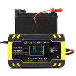 Caricabatterie AGM per riparazione camion moto e auto FOXSUR 12V-24V, spina europea, UK Plug, US Plug, EU Plug