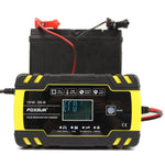 Caricabatterie AGM per riparazione camion moto e auto FOXSUR 12V-24V, spina europea, UK Plug, US Plug, EU Plug