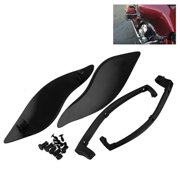 MB-OT360 2 pezzi Deflettori d'aria regolabili Ali laterali Carenatura Protezione laterale per Harley Davidson Touring Electra / Street / Tri Glide / CVO 2014-2019, Side Cover Shield