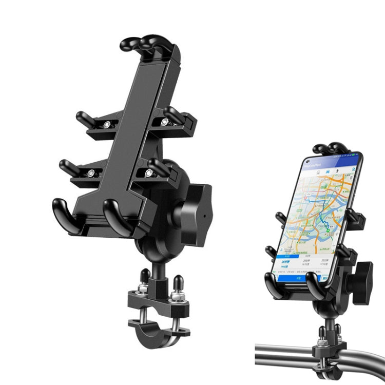 Manubrio per moto con testa sferica a forma di U Staffa di supporto per navigazione per telefono in alluminio a otto ganasce multifunzione, larghezza del telefono: 6,5-10,2 cm 160;, U-shaped Bolt
