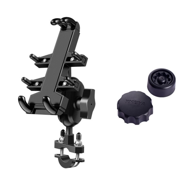 Manubrio per moto con testa sferica a forma di U Staffa di supporto per navigazione per telefono in alluminio a otto ganasce multifunzione con manopole antifurto, U-shaped Bolt+Anti-theft Knobs