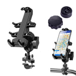 Manubrio per moto con testa sferica a forma di U Staffa di supporto per navigazione per telefono in alluminio a otto ganasce multifunzione con manopole antifurto, U-shaped Bolt+Anti-theft Knobs