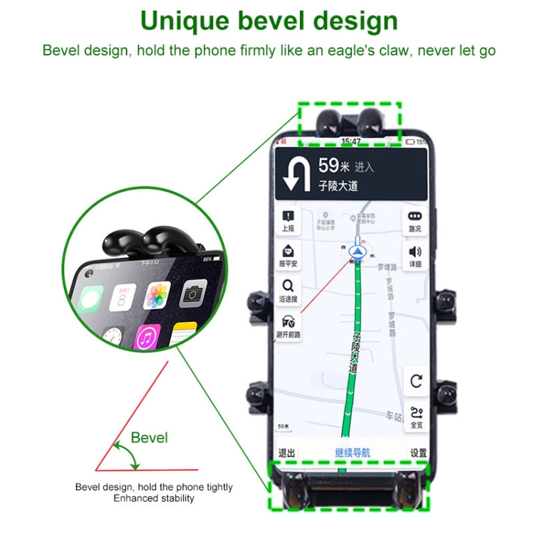 Manubrio per moto con testa sferica a forma di U Staffa di supporto per navigazione per telefono in alluminio a otto ganasce multifunzione con manopole antifurto, U-shaped Bolt+Anti-theft Knobs
