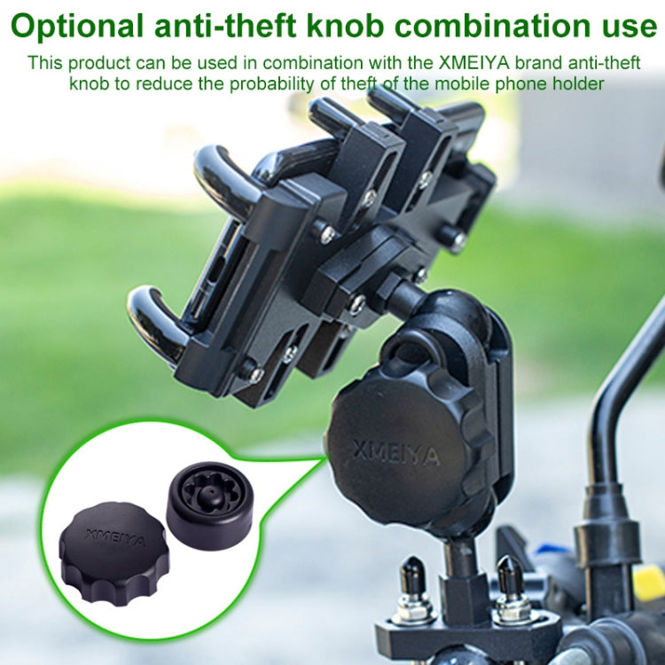 Manubrio per moto con testa sferica a forma di U Staffa di supporto per navigazione per telefono in alluminio a otto ganasce multifunzione con manopole antifurto, U-shaped Bolt+Anti-theft Knobs