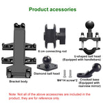 Manubrio per moto con testa sferica a forma di U Staffa di supporto per navigazione per telefono in alluminio a otto ganasce multifunzione con manopole antifurto, U-shaped Bolt+Anti-theft Knobs