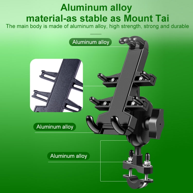 Manubrio per moto con testa sferica a forma di U Staffa di supporto per navigazione per telefono in alluminio a otto ganasce multifunzione con manopole antifurto, U-shaped Bolt+Anti-theft Knobs
