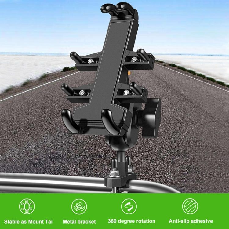 Staffa di navigazione per telefono in alluminio a otto ganasce multifunzione con testa a sfera M8 Bolt con manopole antifurto, M8 Bolt+Anti-theft Knobs