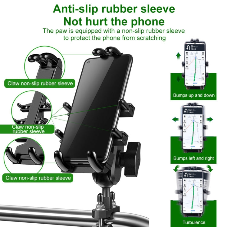 Staffa di navigazione per telefono in alluminio a otto ganasce multifunzione con testa a sfera M8 Bolt con manopole antifurto, M8 Bolt+Anti-theft Knobs