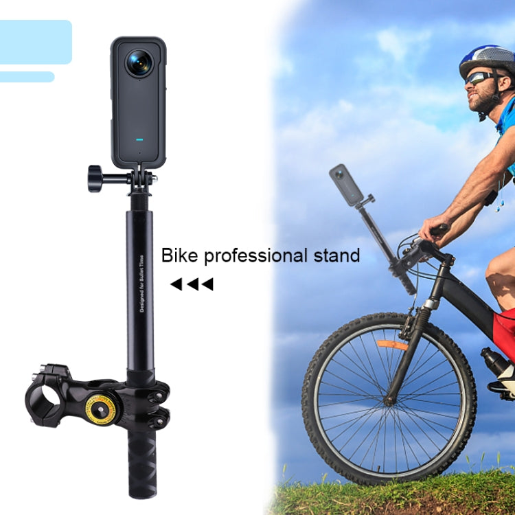 Adattatore per staffa per fotocamera per montaggio su manubrio per bicicletta per moto con supporto per monopiede, Bicycle Handlebar Fixture Mount with Monopod