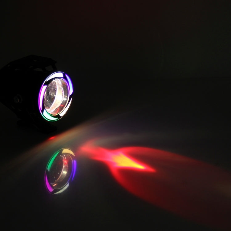 U7 10W 1000LM CREE LED Lampada frontale impermeabile IP67 con luce Angel Eyes per moto/SUV, DC 12V, U7 10W 1000LM White Light, U7 10W 1000LM Colorful Light