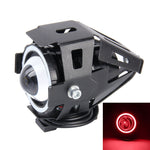 U7 10W 1000LM CREE LED Life Lampada frontale impermeabile con luce Angel Eyes per moto/SUV, DC 12V, U7 10W 1000LM Red Light, U7 10W 1000LM Blue Light
