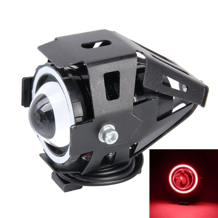 U7 10W 1000LM CREE LED Life Lampada frontale impermeabile con luce Angel Eyes per moto/SUV, DC 12V, U7 10W 1000LM Red Light, U7 10W 1000LM Blue Light