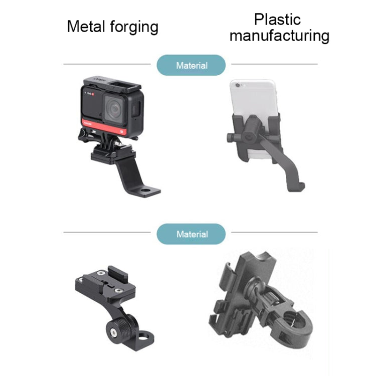 RUIGPRO Staffa per telefono in lega per manubrio moto per GoPro HERO9 Black / HERO8 Black /7/6/5, Insta360 One R, DJI Osmo Action, fotocamere Xiaoyi Sport