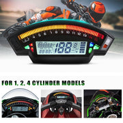 Speedpark Tachimetro digitale LCD TFT per moto 14000 giri/min Contachilometri moto retroilluminato a 6 marce per misuratore di cilindri 1,2,4, MLS062