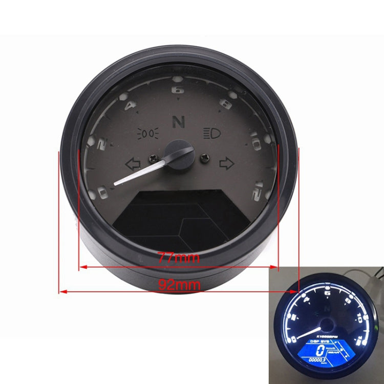 Gruppo strumenti LCD contachilometri strumento modificato retrò per moto universale Speedpark, Retro Instrument Odometer