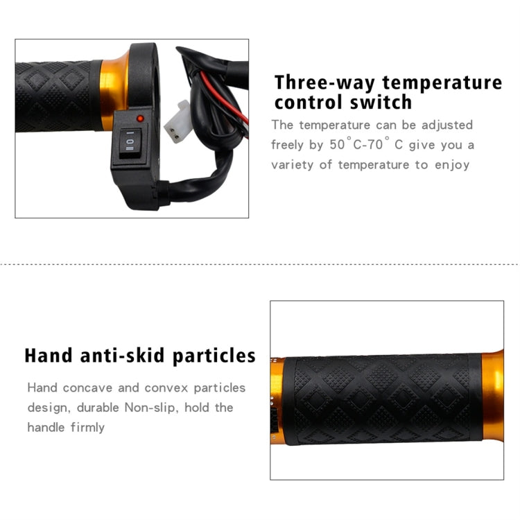 CS-764A1 Manubrio con impugnatura riscaldata, copertura per impugnatura elettrica in lega di alluminio per scooter da moto 12V