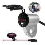 ZH-975A1 Caricatore USB singolo per telefono cellulare impermeabile in lega di alluminio per moto con voltmetro rosso, ZH-975B1, ZH-975A1