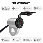 ZH-975A1 Caricatore USB singolo per telefono cellulare impermeabile in lega di alluminio per moto con voltmetro rosso, ZH-975B1, ZH-975A1